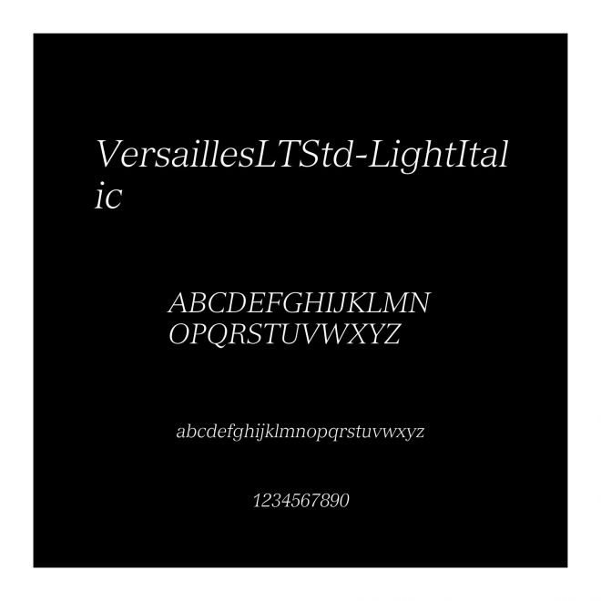 VersaillesLTStd-LightItalic