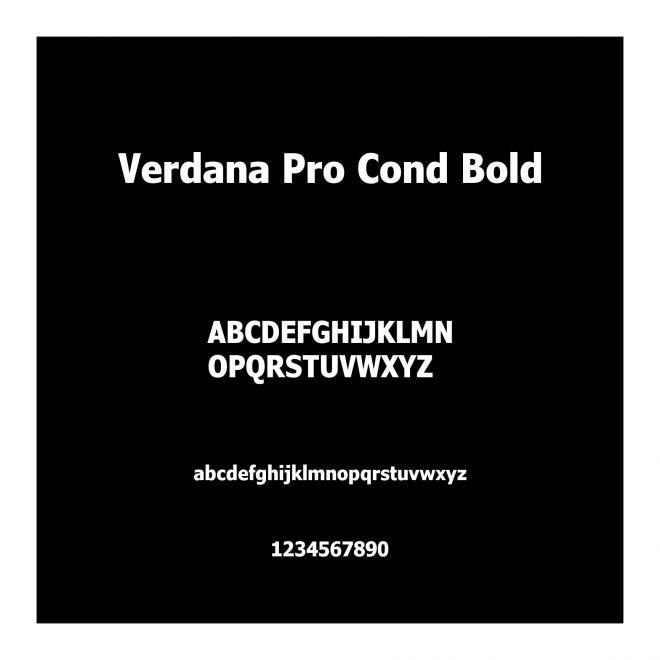 Verdana Pro Cond Bold