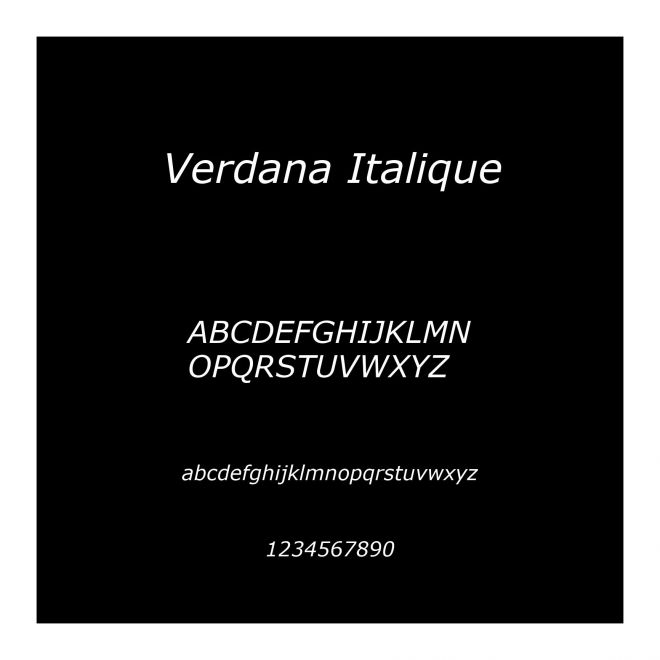 Verdana Italique