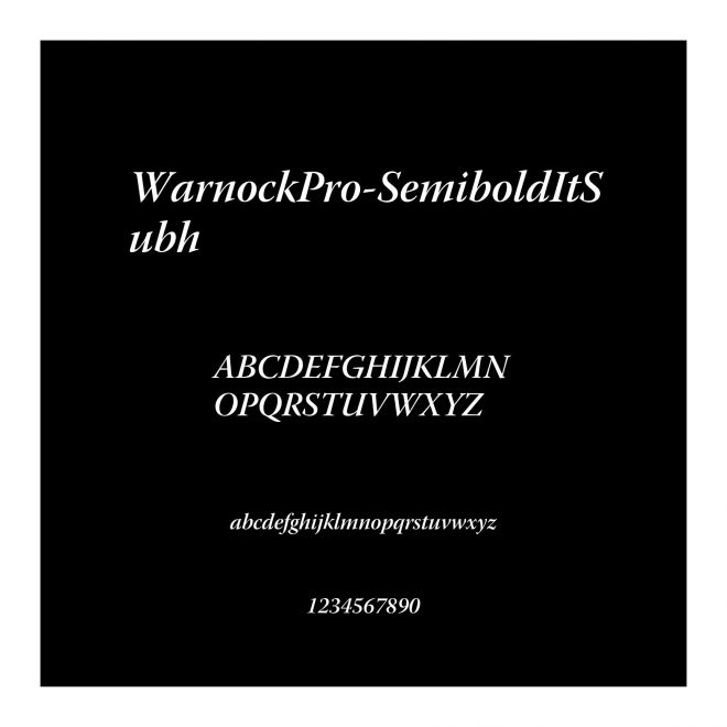 WarnockPro-SemiboldItSubh