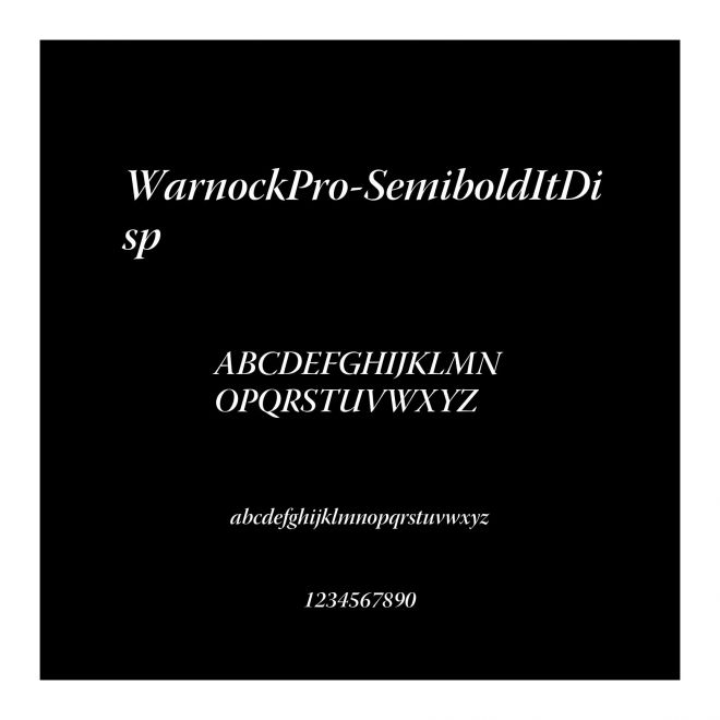 WarnockPro-SemiboldItDisp