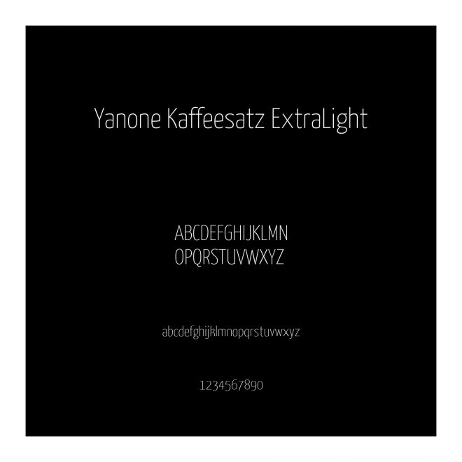 Yanone Kaffeesatz ExtraLight