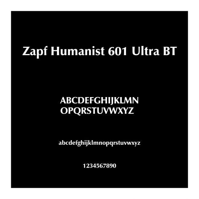 Zapf Humanist 601 Ultra BT