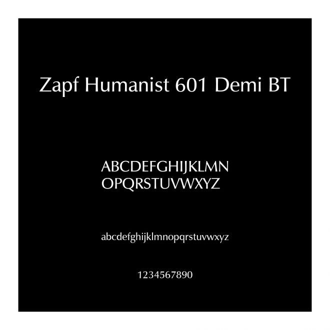 Zapf Humanist 601 Demi BT
