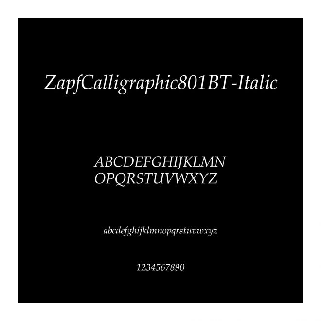ZapfCalligraphic801BT-Italic