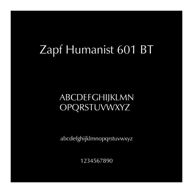 Zapf Humanist 601 BT