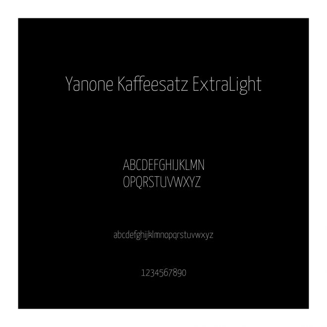 Yanone Kaffeesatz ExtraLight