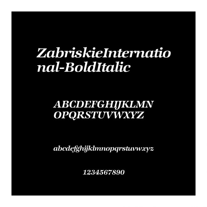 ZabriskieInternational-BoldItalic