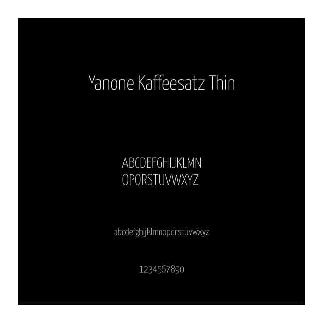 Yanone Kaffeesatz Thin