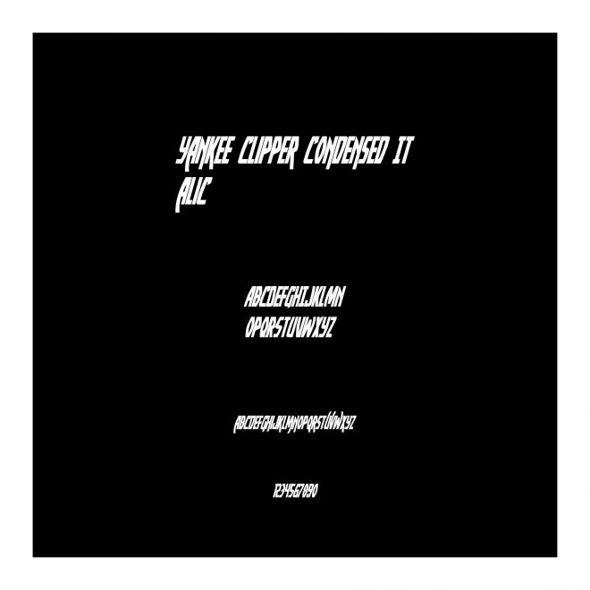 Yankee Clipper Condensed Italic