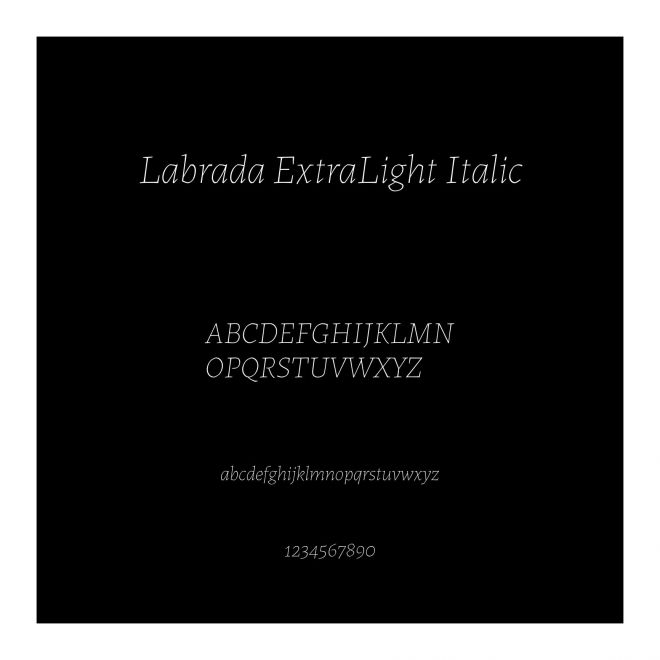Labrada ExtraLight Italic