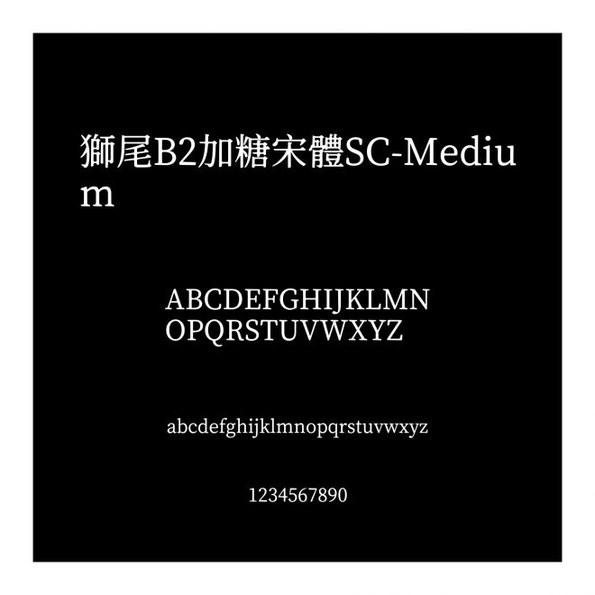 獅尾B2加糖宋體SC-Medium