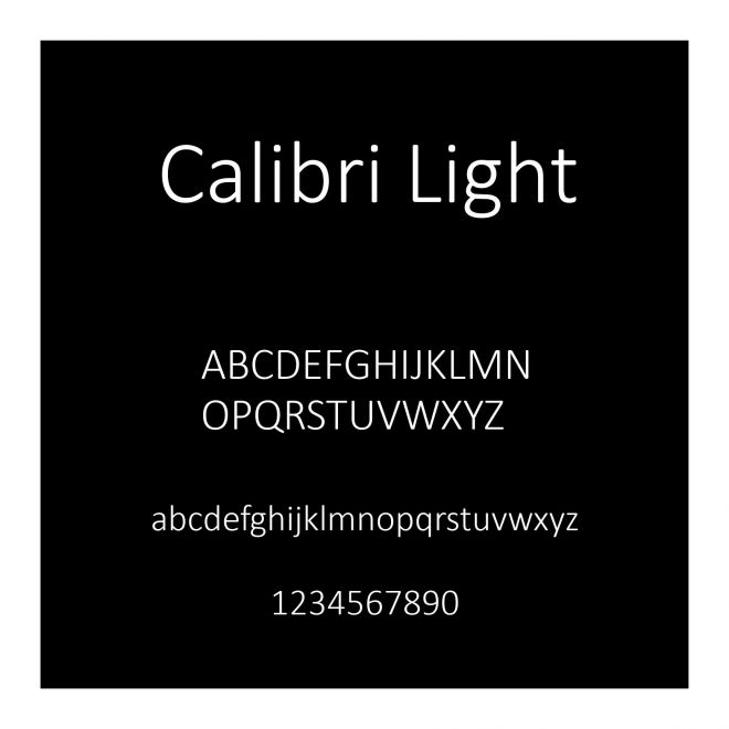 Calibri Light