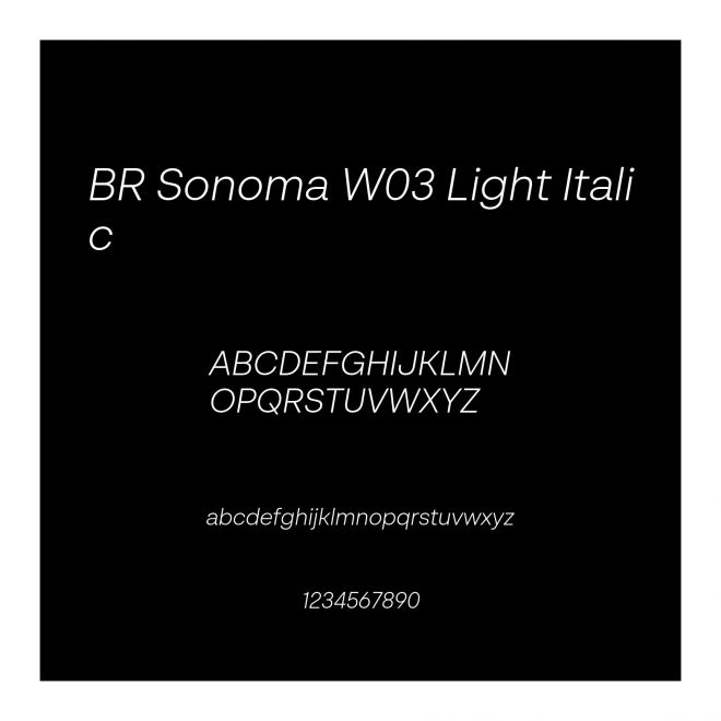 BR Sonoma W03 Light Italic