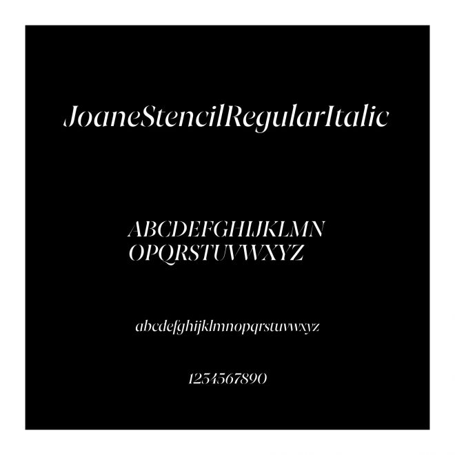 JoaneStencilRegularItalic
