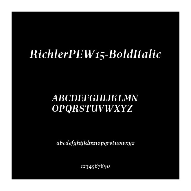 RichlerPEW15-BoldItalic
