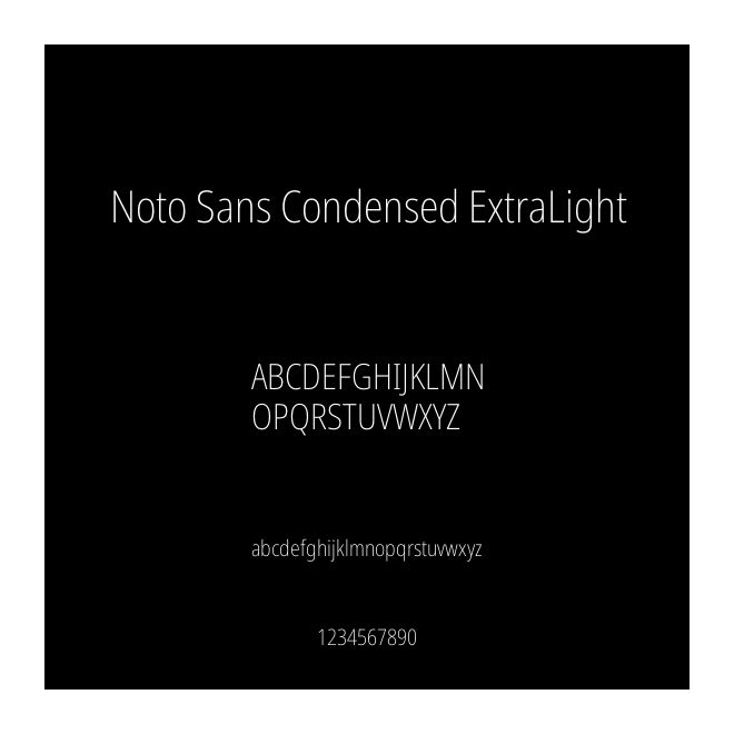 Noto Sans Condensed ExtraLight