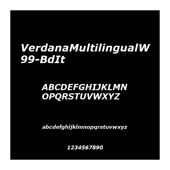 VerdanaMultilingualW99-BdIt