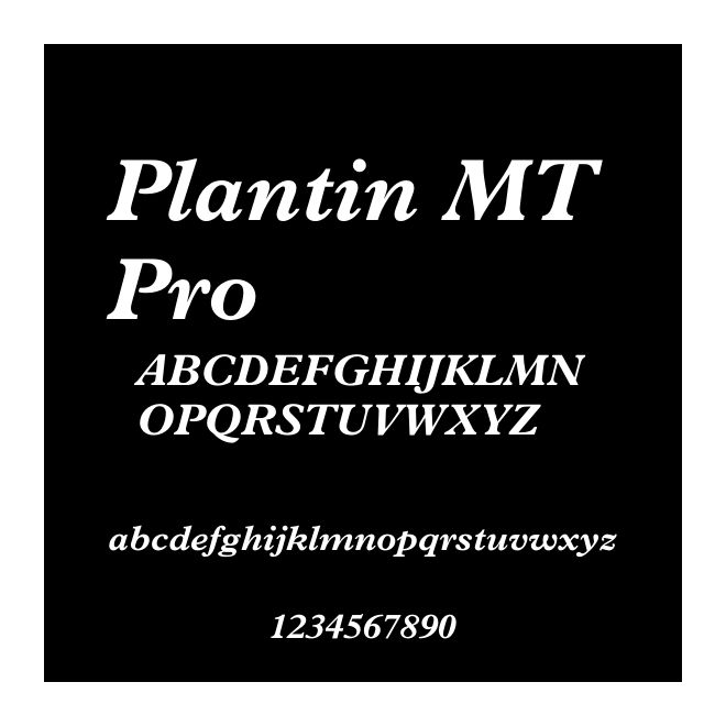 Plantin MT Pro