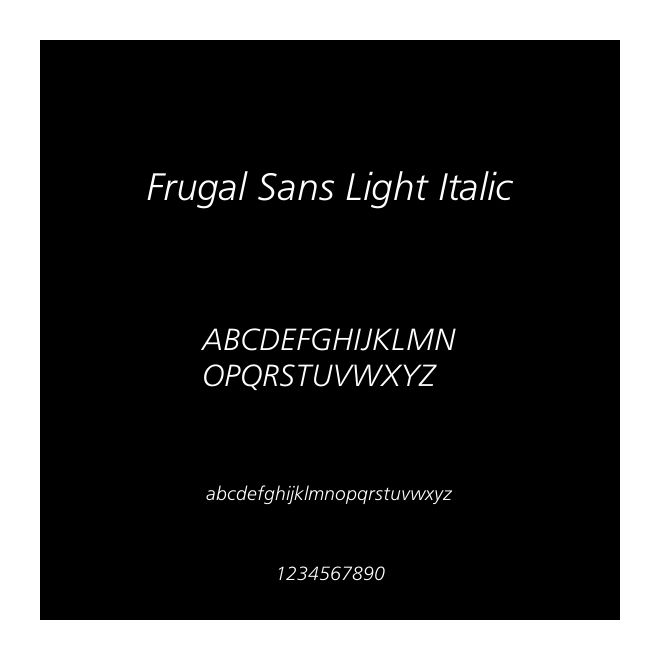 Frugal Sans Light Italic