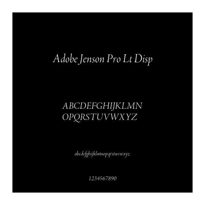 Adobe Jenson Pro Lt Disp
