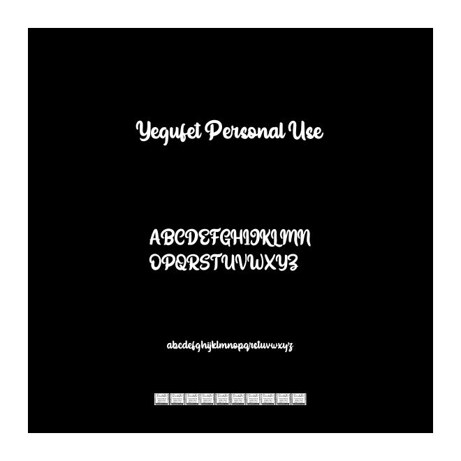 Yegufet Personal Use