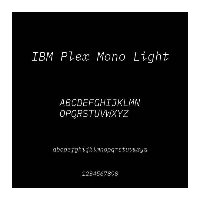 IBM Plex Mono Light