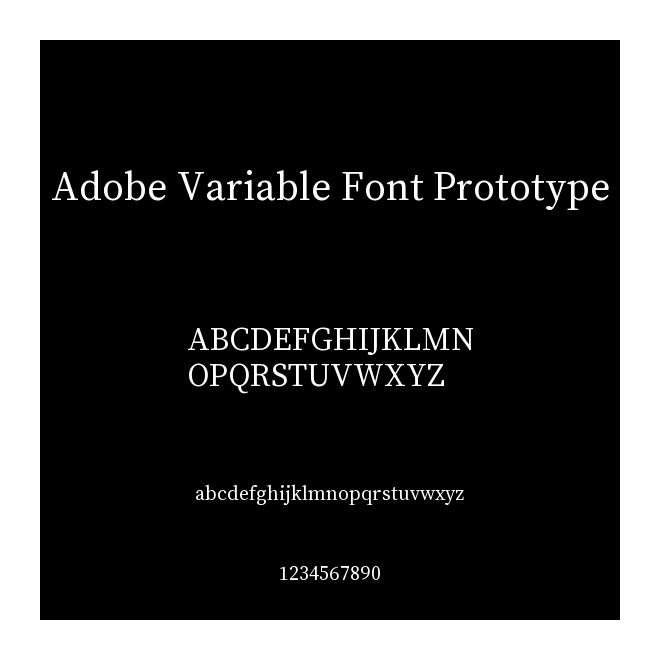 Adobe Variable Font Prototype
