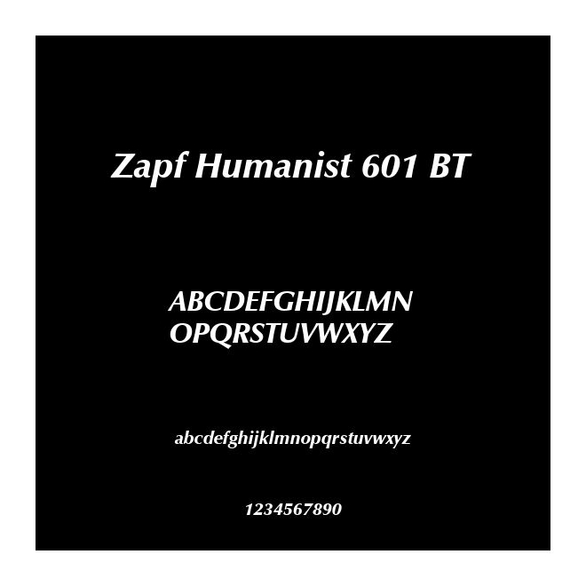 Zapf Humanist 601 BT