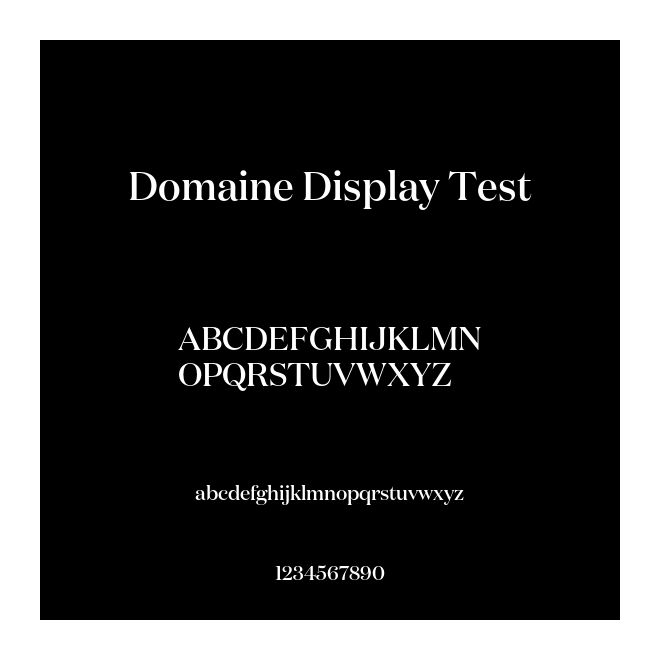 Domaine Display Test