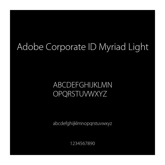 Adobe Corporate ID Myriad Light