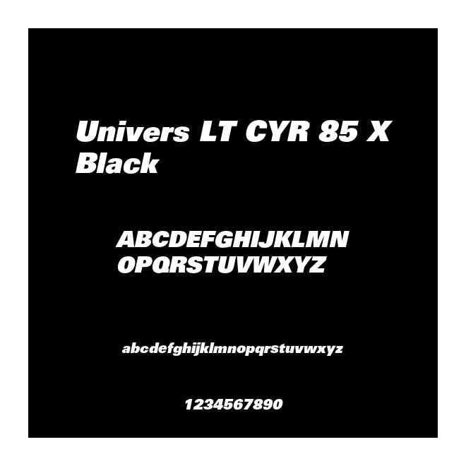 Univers LT CYR 85 XBlack