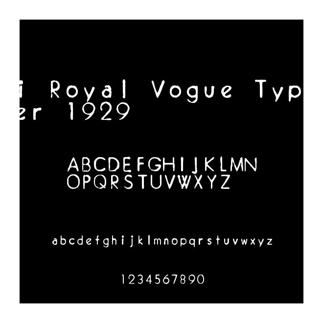 zai Royal Vogue Typewriter 1929