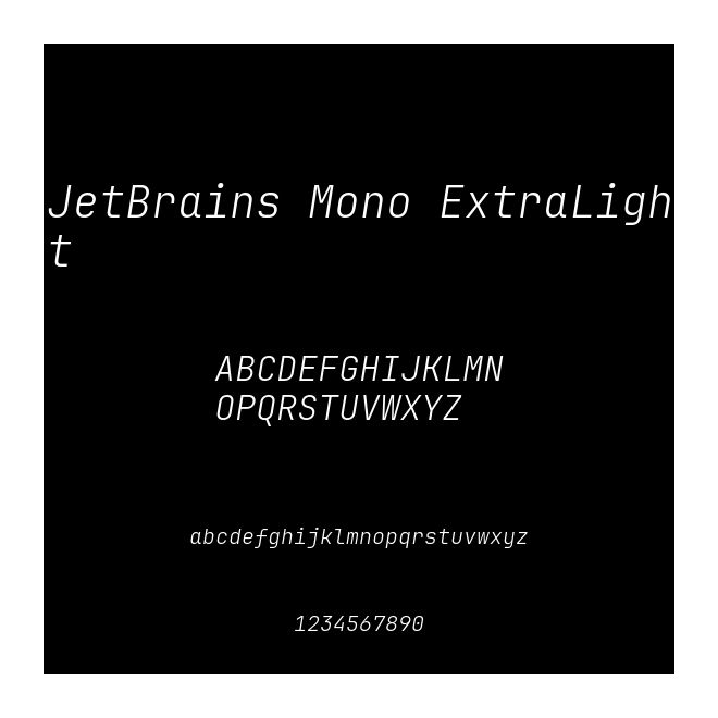 JetBrains Mono ExtraLight