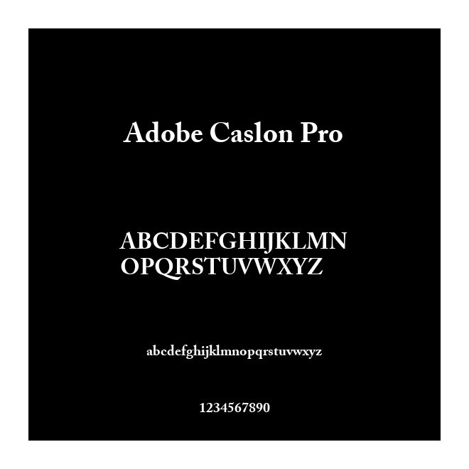 Adobe Caslon Pro