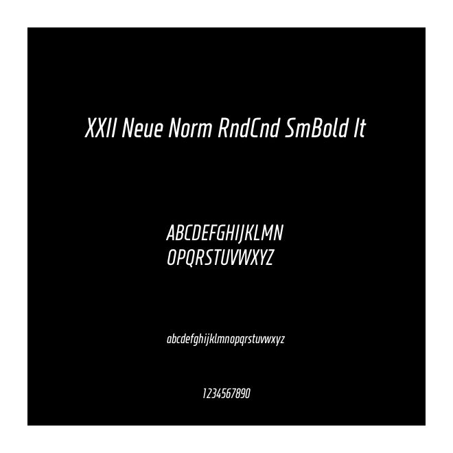 XXII Neue Norm RndCnd SmBold It