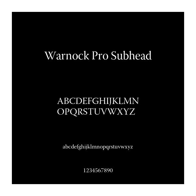 Warnock Pro Subhead