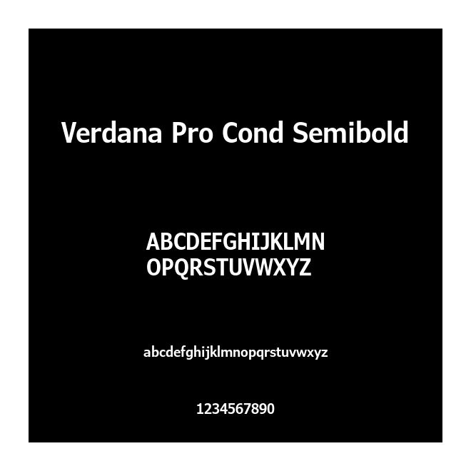 Verdana Pro Cond Semibold