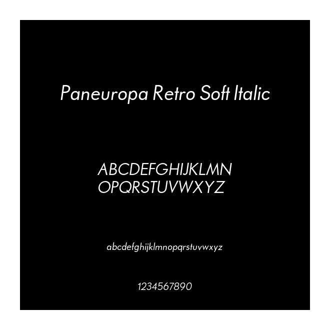 Paneuropa Retro Soft Italic
