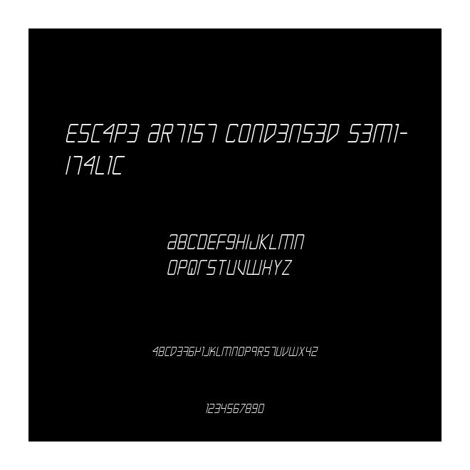 Escape Artist Condensed Semi-Italic