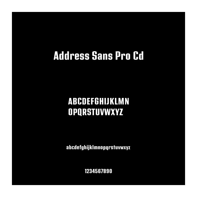Address Sans Pro Cd