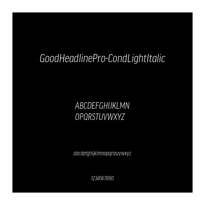 GoodHeadlinePro-CondLightItalic