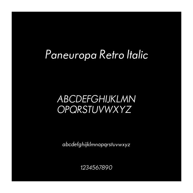 Paneuropa Retro Italic