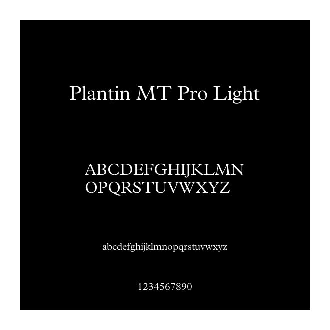 Plantin MT Pro Light