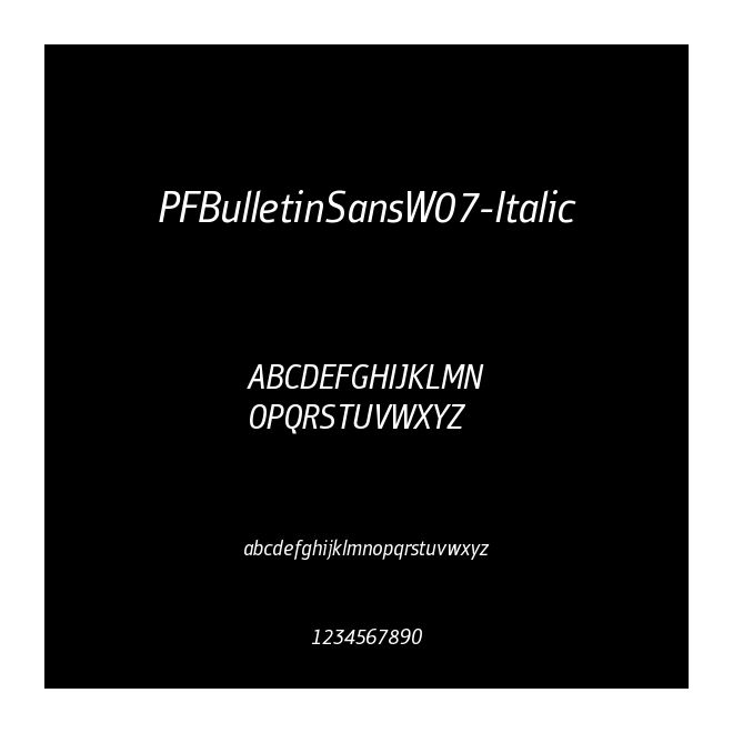 PFBulletinSansW07-Italic