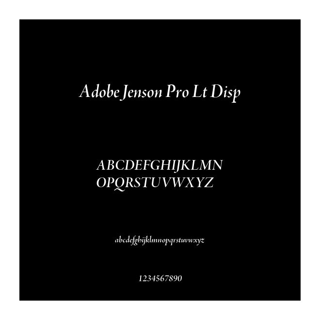 Adobe Jenson Pro Lt Disp