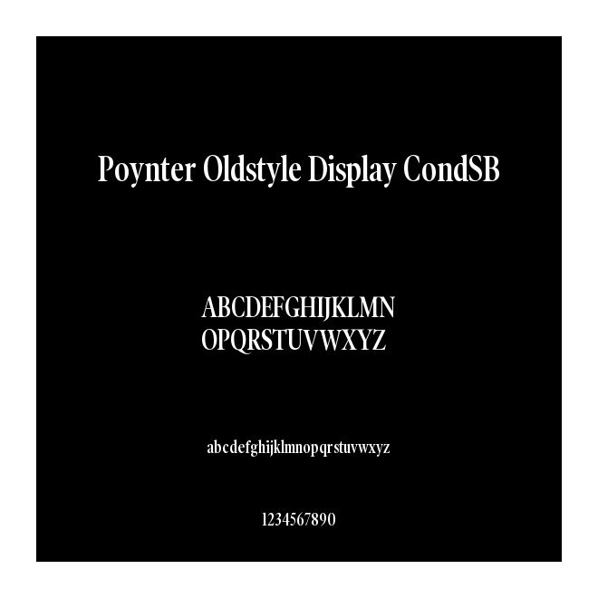 Poynter Oldstyle Display CondSB