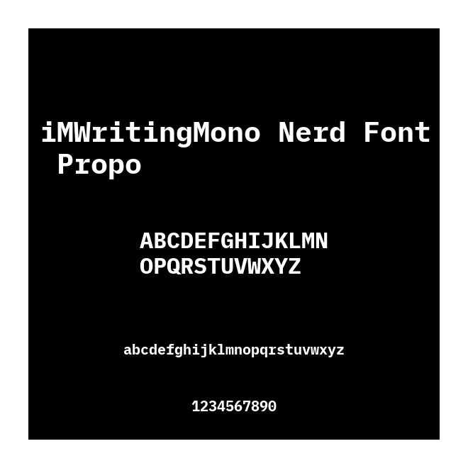 iMWritingMono Nerd Font Propo