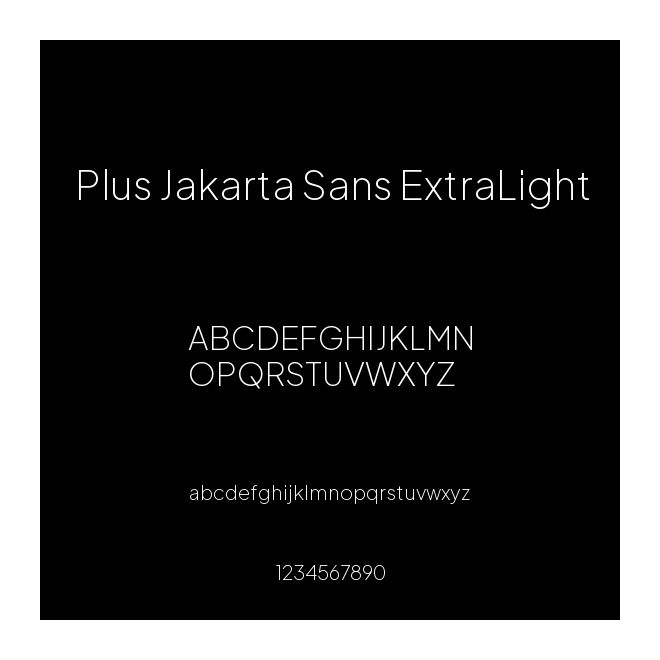 Plus Jakarta Sans ExtraLight