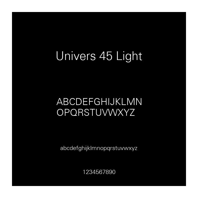 Univers 45 Light